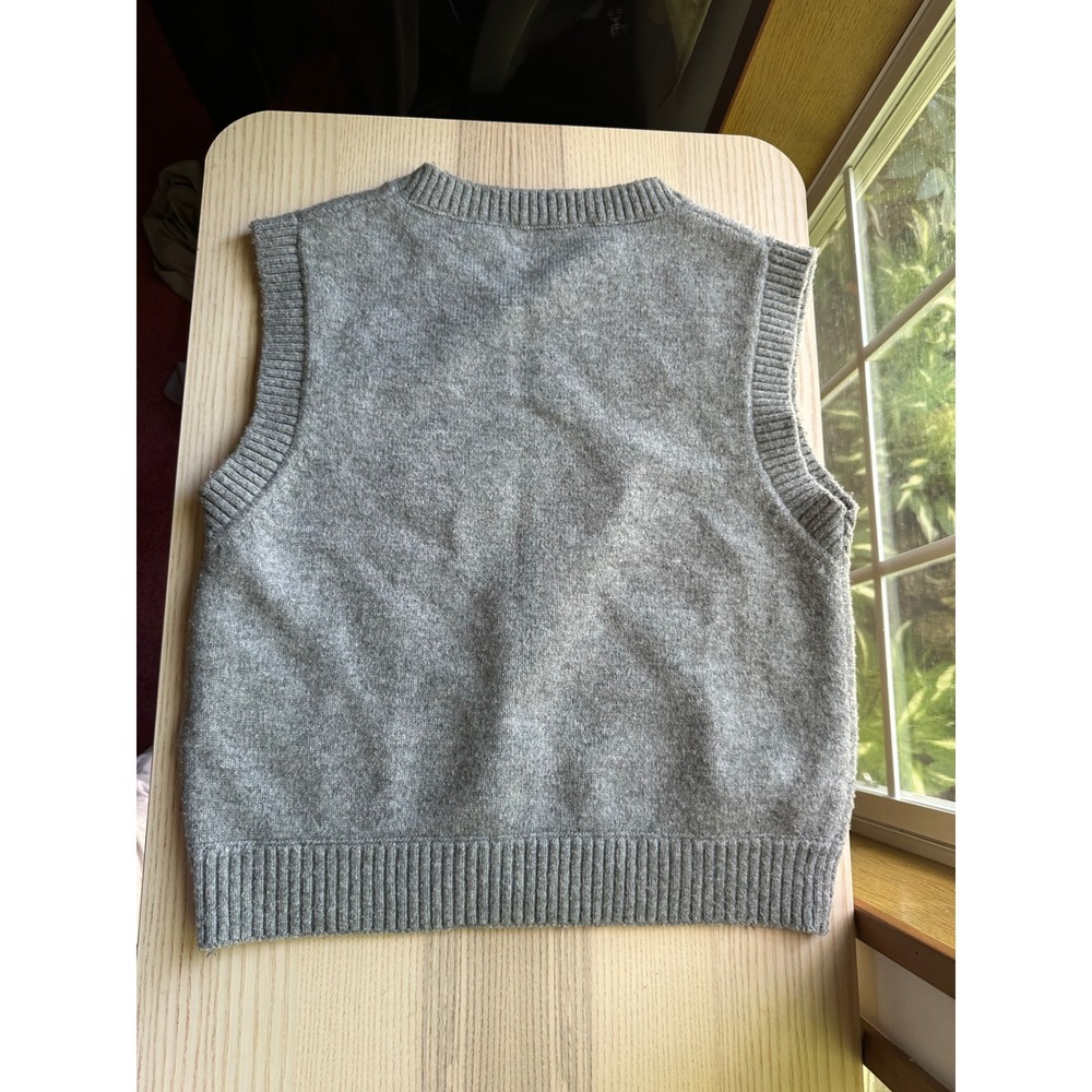 Zara Gray Knit Wool Blend Sweater Vest Sleeveless Crew Neck Size S Minimalist - Picture 2 of 6